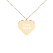 Love Sitka Engraved Silver Heart Necklace